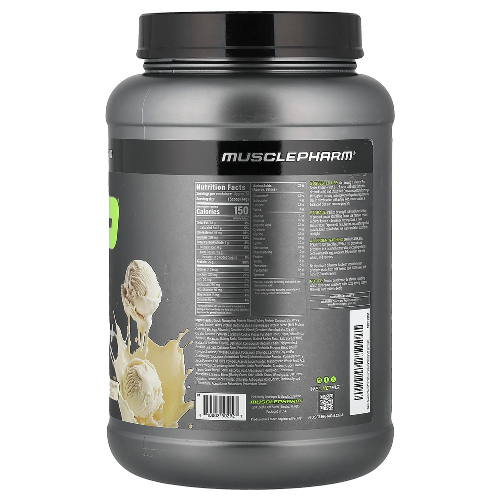 MusclePharm, Pro Series Protein+, насыщенный и сливочный ванильный вкус, 1,06 кг (2,3 фунта)