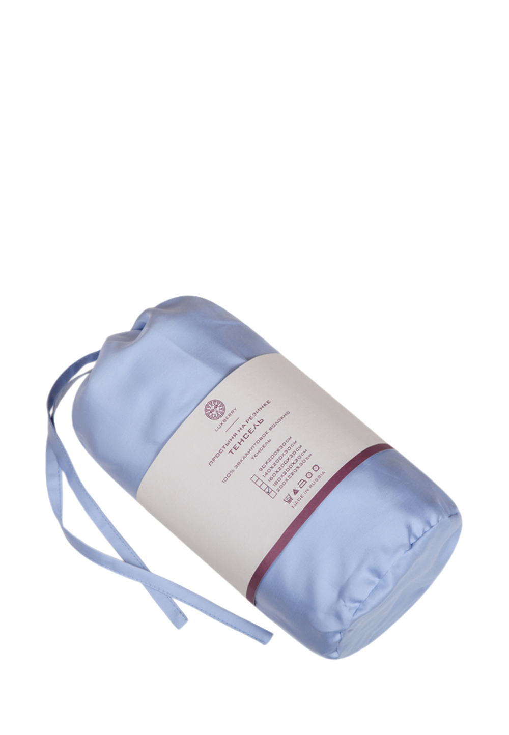 Простыня на резинке 200x220x30 Luxberry Тенсель голубая