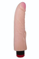 Вибратор-реалистик с шишечками у основания - 24,7 см. (Цвет: телесный)