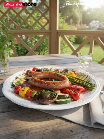 Блюдо круглое 28,5 см. набор 4 шт., фарфор, Виноградная лоза