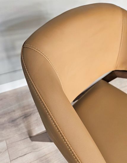 Стул ANGEL дерево и коричневая экокожа