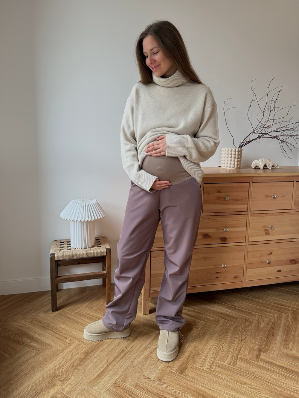 Брюки карго Snow для беременных, Кофейный