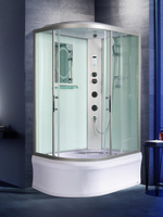 Душевая кабина WeltWasser  WW500 HALLE 1204 R 120х90 см,  прозрачное стекло, поддон низкий, крыша, гидромассаж, правосторонняя