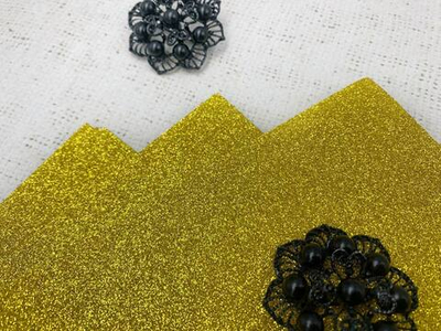 Фоамиран глиттерный Премиум, р. 20х30 см, 2 мм, золотой