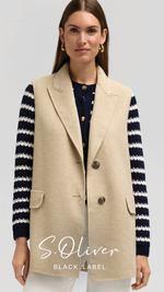 Удлиненный жилет лаконичного прямого кроя из мягкой смесовой шерсти. Black Label