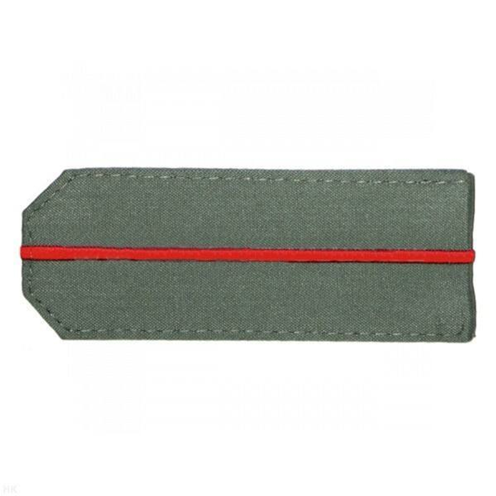 Погоны светло-оливковые 1 вышитых красных просвета (на рубашку)