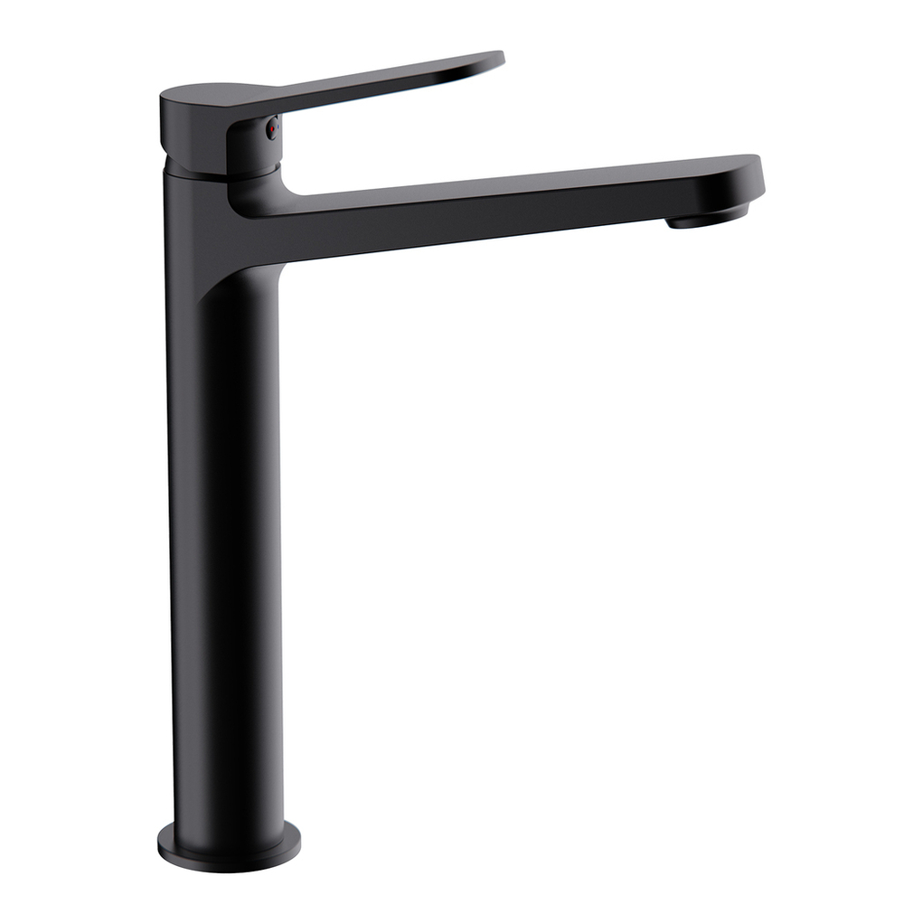 Смеситель для раковины 35к F1062-2 FRAP (высокий, литой, п/гайку, ЧЕРНЫЙ, латунь)