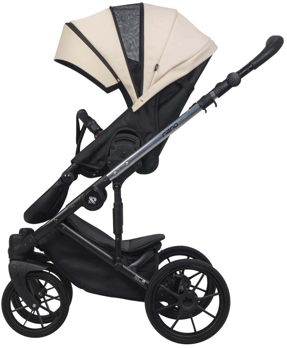 Детская коляска Riko Nano Thermo Ecco 3 в 1 с автокреслом Rant Cruise Black 03 Ivory beige (бежевый)