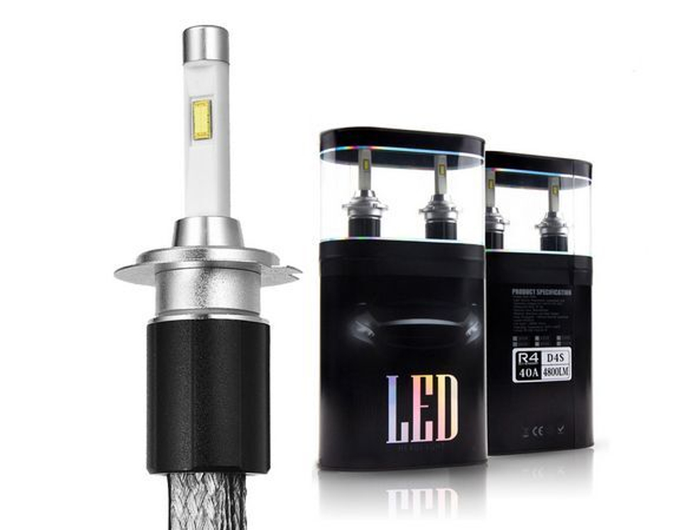 Светодиодная лампа H7 R4, 40W, 4800Lm, комплект 2шт