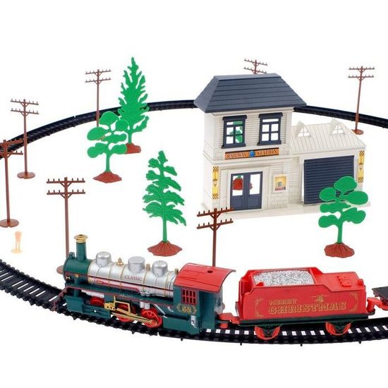 Железная дорога "Посылка от Деда Мороза", работает от батареек