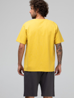 Мужской костюм для дома и отдыха: футболка и шорты (Размер: S) (Цвет: желтый)