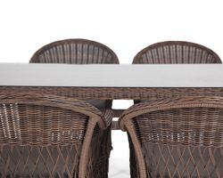 "Амароне" обеденная группа из искусственного ротанга на 6 персон, цвет коричневый