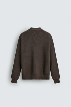 ZARA КАРДИГАН ИЗ РЕЛЬЕФНОГО ХЛОПКА, КОРИЧНЕВЫЙ