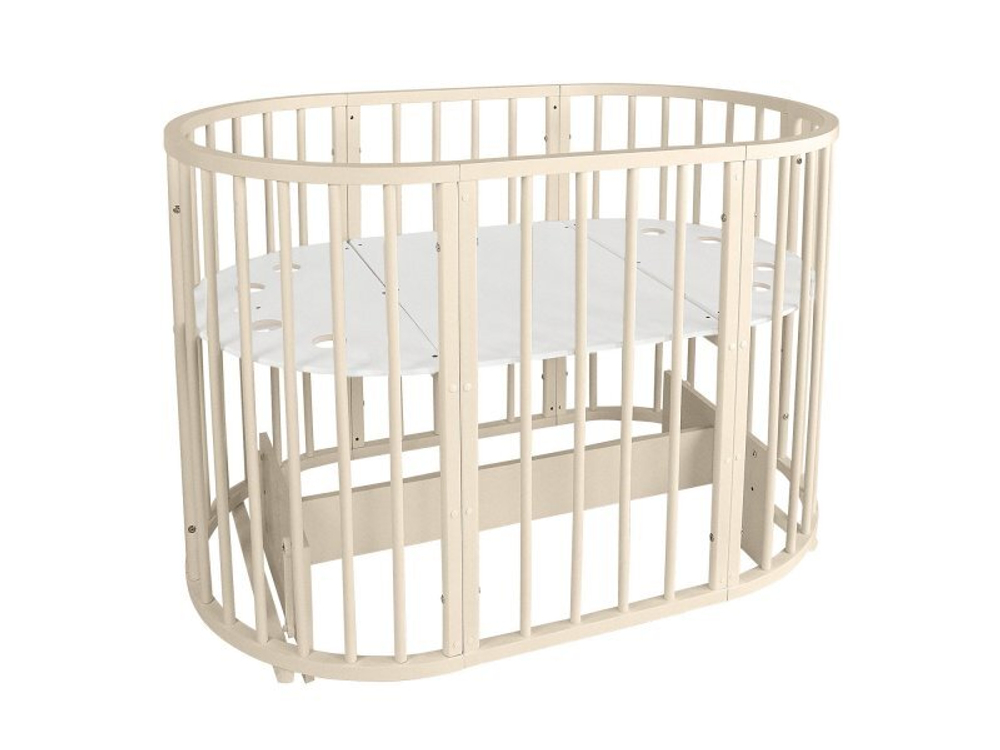 Кровать детская Indigo Simple 7в1 с поперечным маятником слоновая кость