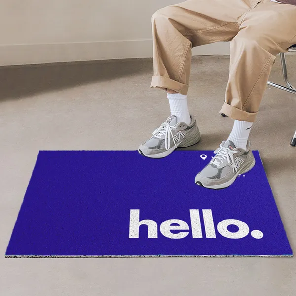 Коврик Hello придверный, синий