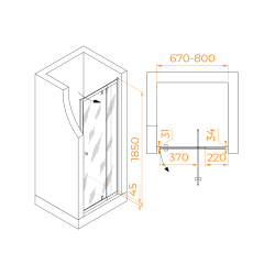 Душевая дверь RGW PA-02 NEW (Шиншилла, 700)