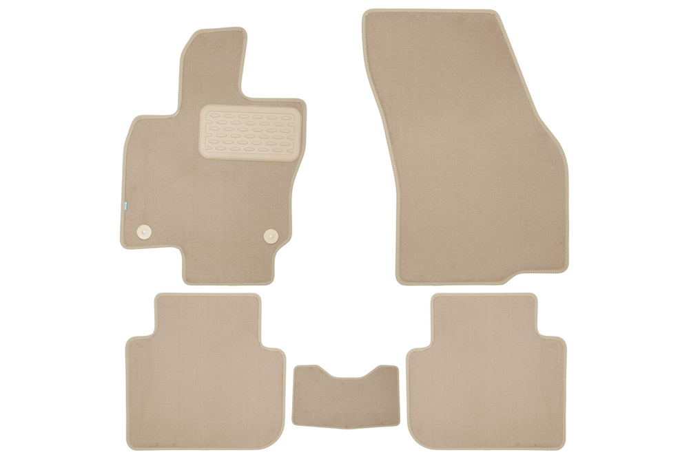 Коврики в салон для JETTA VS7 2023- (I рестайлинг, I рестайлинг 2) кроссовер, 5шт. (текстиль, бежевые) KLEVER0412800322112KH