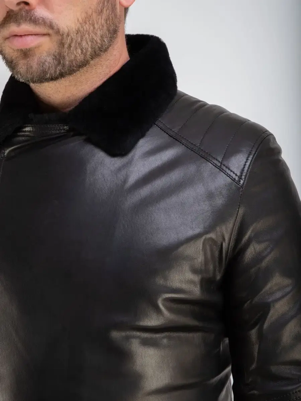 Дубленка мужская натуральная авиатор куртка зимняя Турция