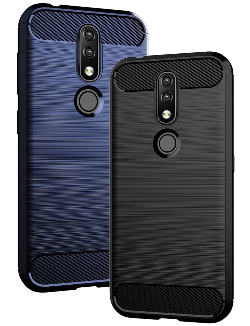 Чехол на Nokia 4.2 цвет Blue (синий), серия Carbon от Caseport