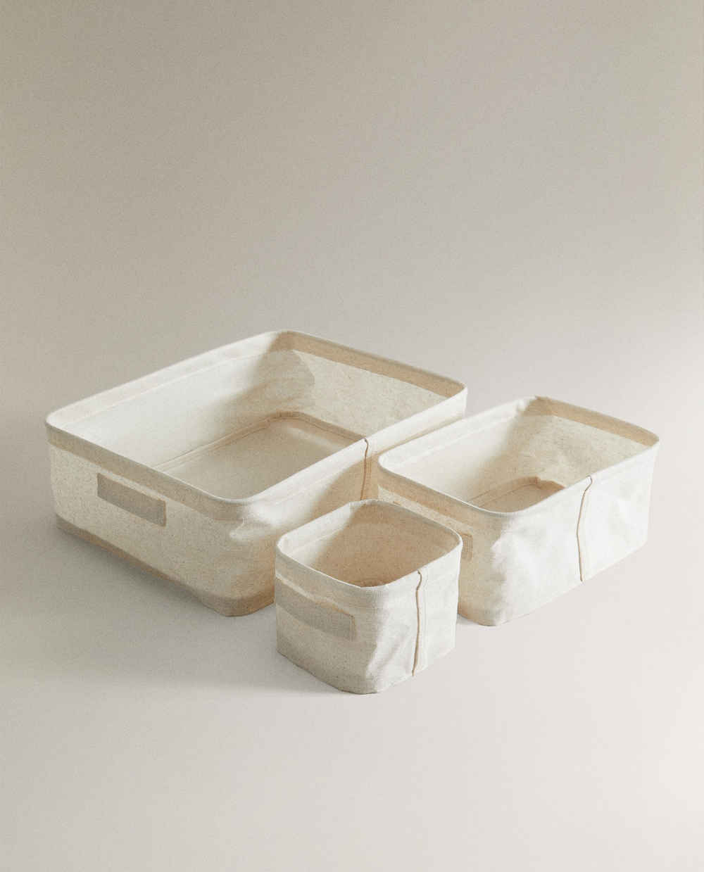 Zara Home Корзина изо льна, цвет бежевый, 13.5 см
