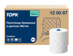 Полотенца бумажные Торк Матик Комфорт, 120067, H1, 2-слойные, белые с серым тиснением, 600 листов, 6 рулонов в упаковке