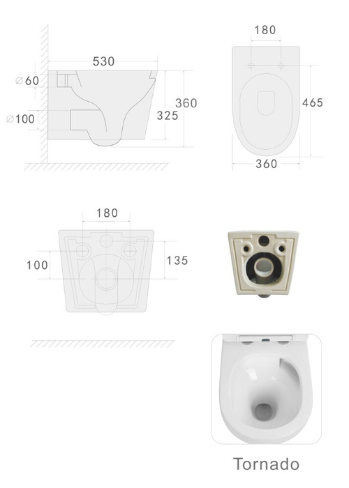 Boheme Унитаз подвесной, AVVA Белый матовый c крышкой (функц. торнадо)
