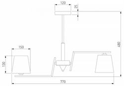 Люстра на штанге Eurosvet Ozark 60149/8 латунь