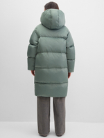 MIDI пуховик с объемным капюшоном, OLIVA 🌿