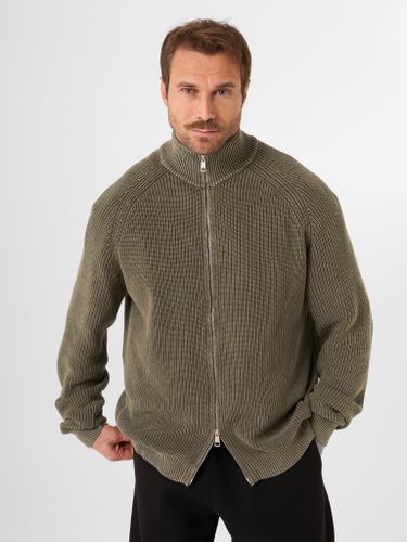 Хлопковый джемпер на молнии QWE в цвете хаки