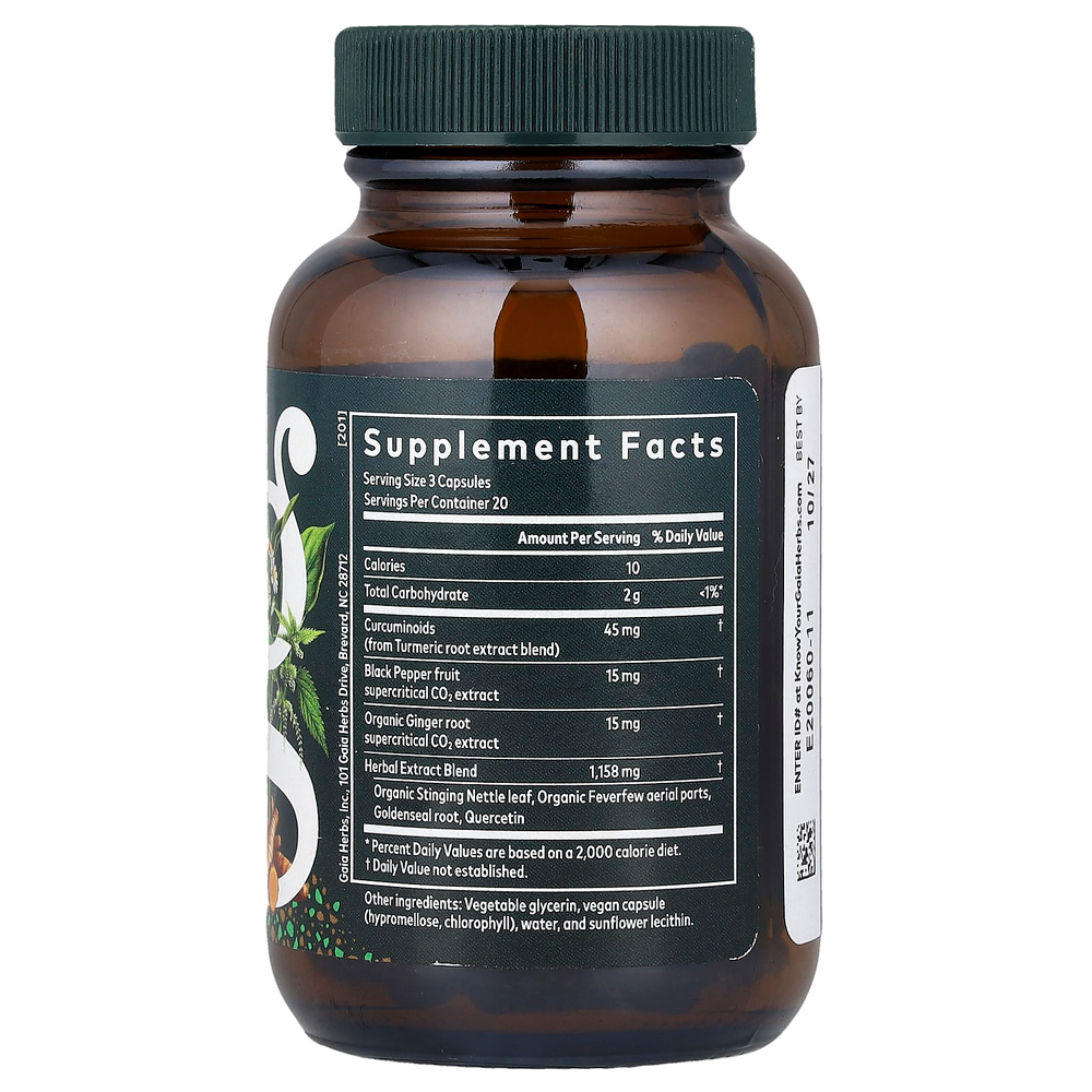 Gaia Herbs, Turmeric Supreme®, добавка для поддержки пазух носа, 60 Liquid Phyto-Caps®