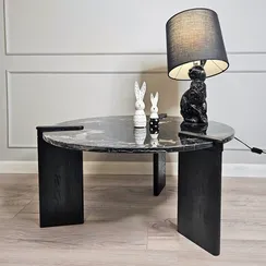 Журнальный столик SC133B, Ø80х42 см, черный мрамор