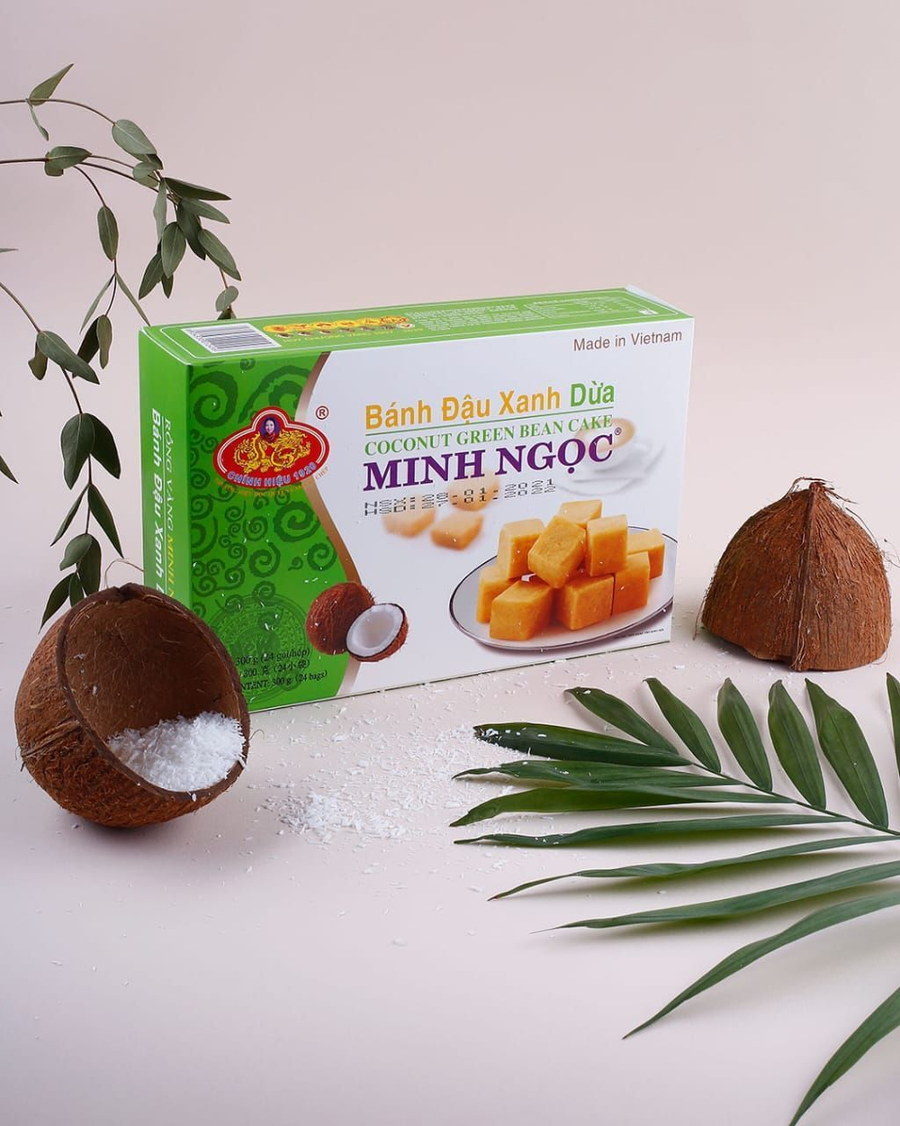 Халва из маша (бобы мунг) с кокосом, 280гр., RONG VANG MINH NGOC, Вьетнам