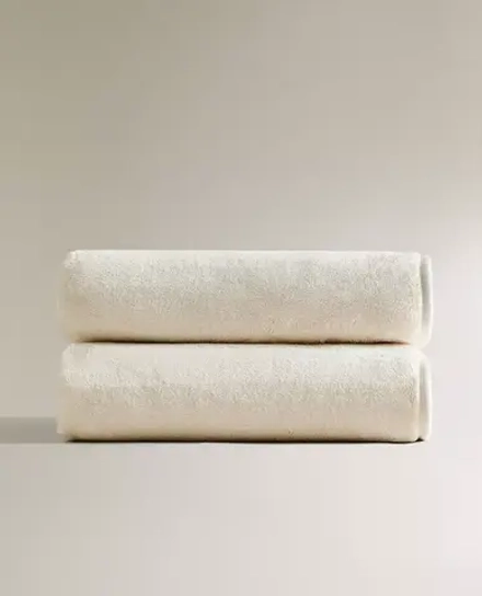 ZARA HOME ПЛЕД ИЗ ФЛИСА, ЭКРЮ