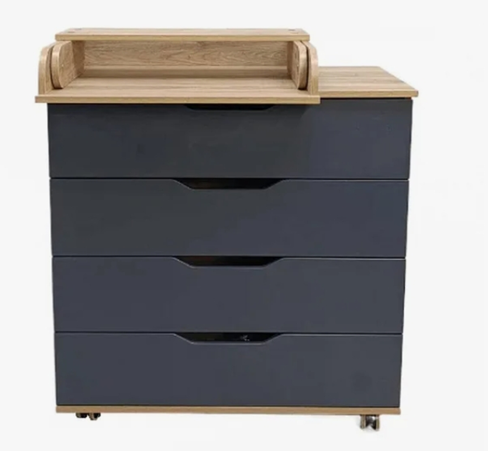 Пеленальный комод ИНКАНТО-ЮГ ,белый, белый\дуб, серый