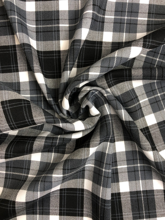 Костюмная принт клетка, белый/серый/черный