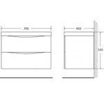 Тумба под раковину BelBagno Marino 70 MARINO-700-2C-SO-WO-P подвесная Rovere Bianco