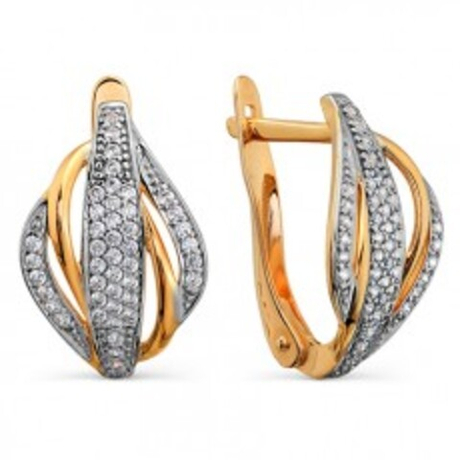 Серьги из золота с фианитами