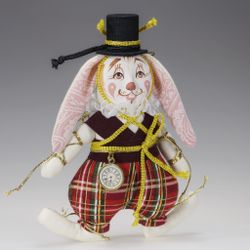 Ёлочная игрушка Белый кролик в цилиндре