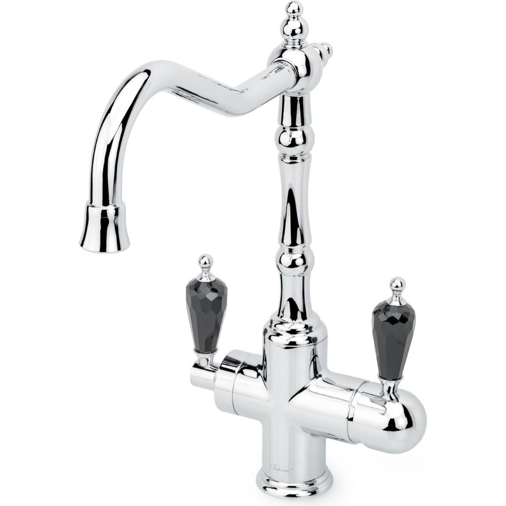 Смеситель для кухни Boheme TRADIZIONALE CHROMO 113-BSW Хром, с черным кристаллом Swarovski