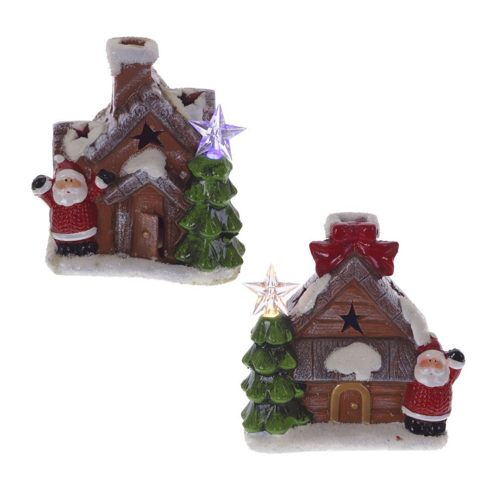 GAEM Фигурка декоративная "Домик" с подсветкой (2xLR44), L14 W7 H14,5 см, 2в.