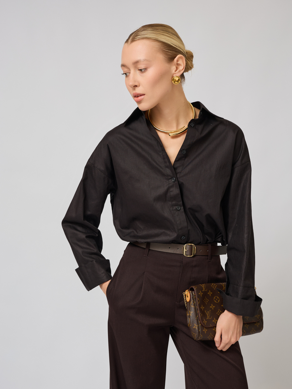 Рубашка оверсайз из хлопка