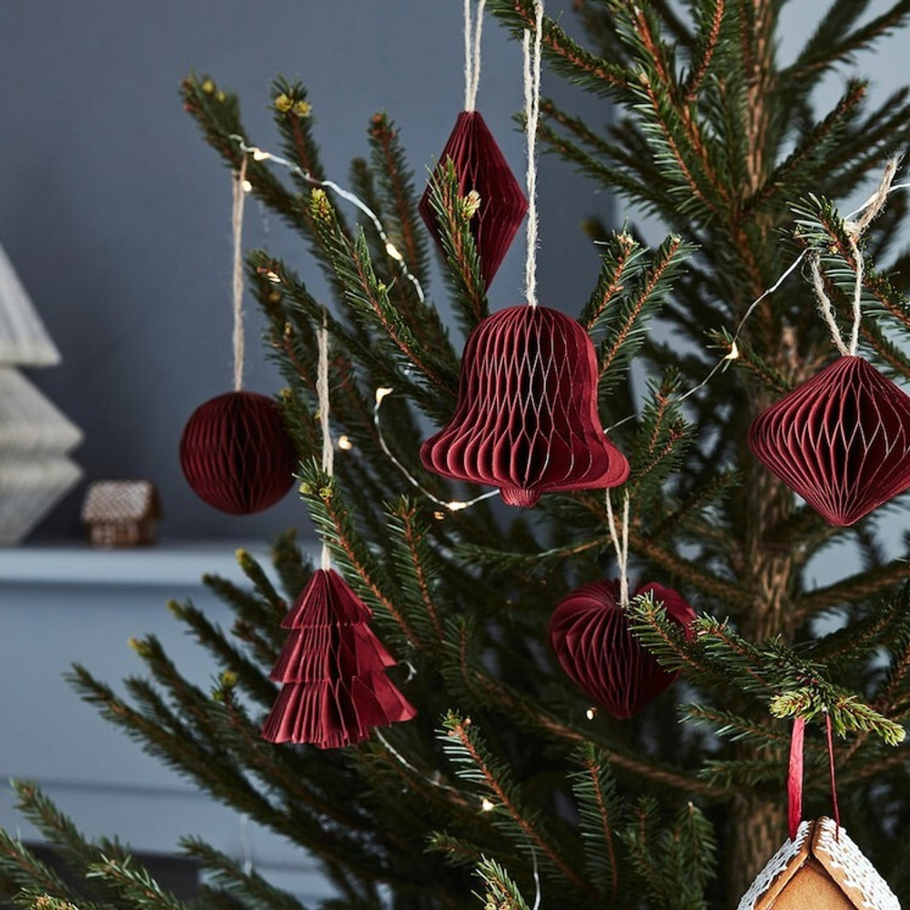 Набор ёлочных украшений Винтэртид, 6 шт, 5 см, бумага