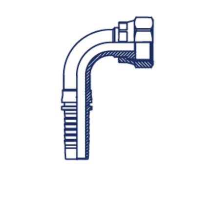 Фитинг DN 12 ORFS (Г) 13/16 (90) накидная гайка POWERMASTER