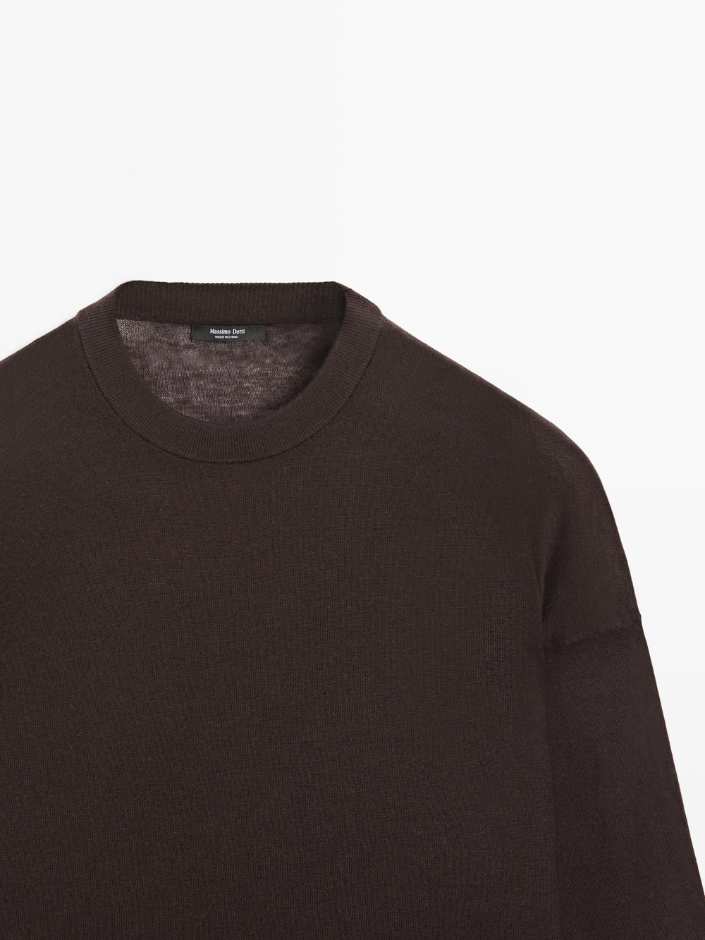 Massimo Dutti Вязаный свитер оверсайз, коричневый