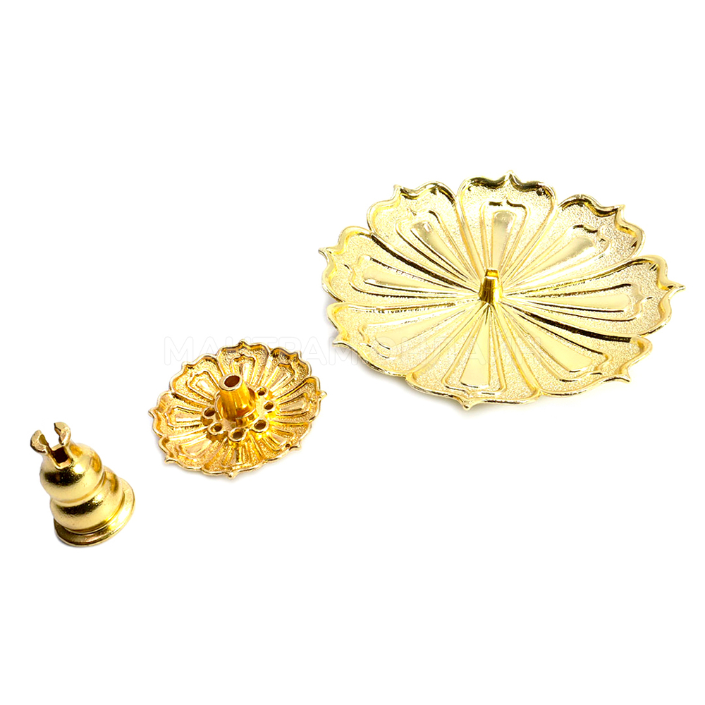 Подставка под благовония Лотос цвет золотистый, металл силумин