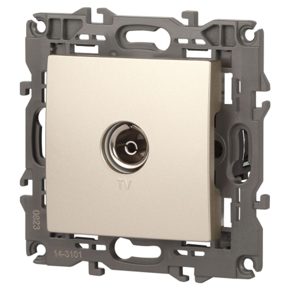 14-3101-04 ЭРА Розетка TV одиночная, IP20, Эра Elegance, шампань