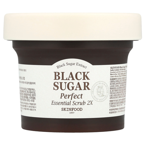 SKINFOOD, Black Sugar Perfect Essential Scrub 2X, 210 г (7,4 унции)