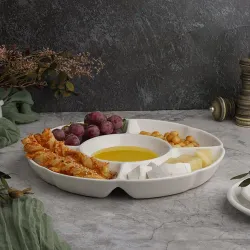 Менажница d 31 см 5 отделений белая фарфор P.L. Proff Cuisine [3]