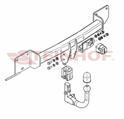 Фаркоп на BMW 3-Series седан E90, кроме 335i, 335d 03/2005-2012, универсал E91 10/2005-2013, 1-Series хетчбек 3/5 дверей E81/E87 2004-2011, 1-Series купе E82, кроме 135i 2007-2011 (паспорт и сертификат в комплекте)(без электрики) Steinhof.B-046