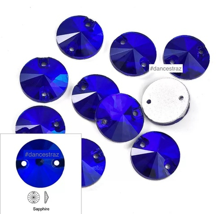 Стразы пришивные, Rivoli, Sapphire A3-P12, 12mm, (48 ea/pkg), A3 (F2)
